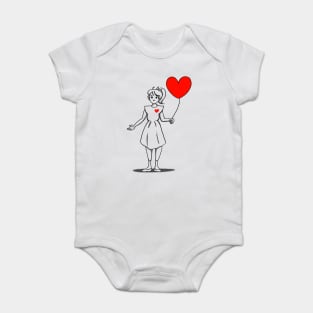 Girl with balloon Baby Bodysuit